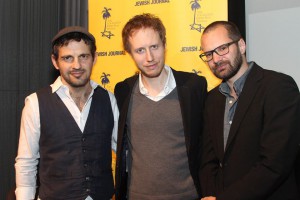 (L-R) Actor Geza Rohrig, director Laszlo Nemes, DP Matyas Erdely